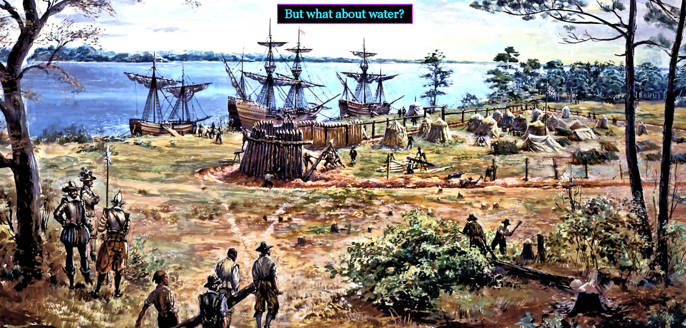 Jamestown unhealthy site, 1609